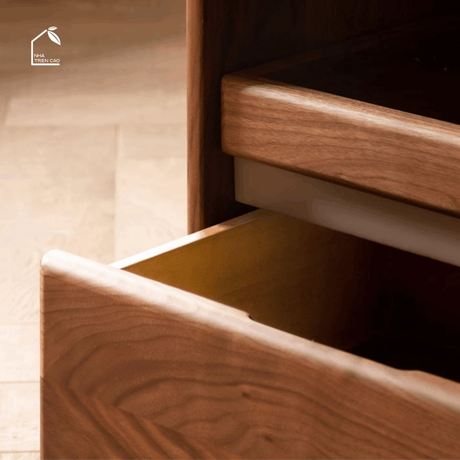 SOLIN, TDG_009, Tủ đầu giường sang trọng, 45x40x50cm, Plywood phủ Veneer, Nội thất Nhà trên cao