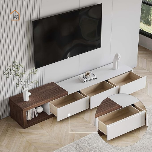 HALIA, Kệ tivi phong cách hiện đại kết hợp trang trí, TTV_065, 200x40x35cm, MDF phủ sơn 2K, Nội thất Nhà Trên Cao