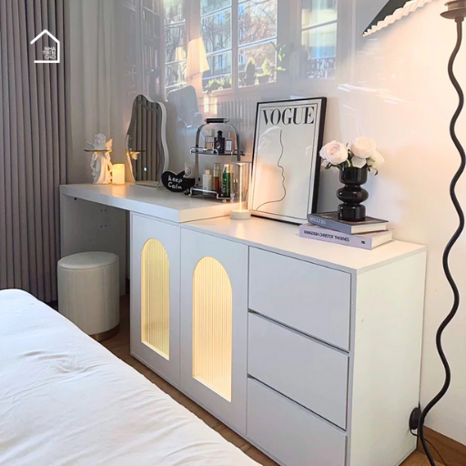 OFELIA, Bàn trang điểm kết hợp bàn làm việc 3 hộc, BTD_015, 120x40x75cm, MDF phủ Melamine, Nội thất Nhà Trên Cao