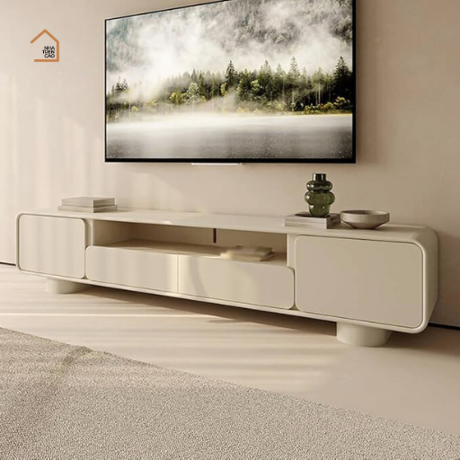 CLEME, Kệ tivi bo góc-thiết kế tối giản, TTV_043, 180x40x50cm, MDF phủ sơn 2K, Nội thất Nhà Trên Cao