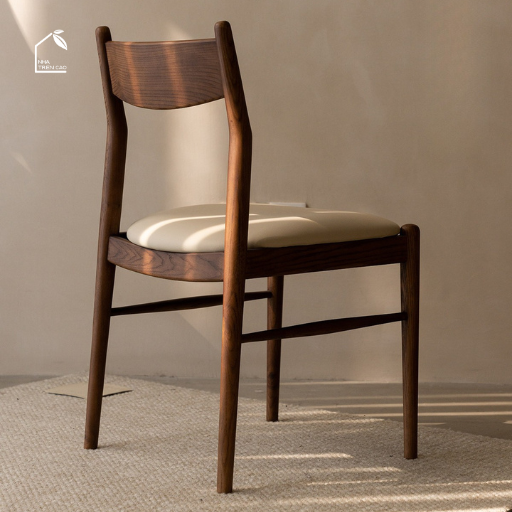 HONA, GD_001, ghế đơn phong cách cổ điển sang trọng, 43x45x80cm, Plywood phủ veneer, Nội thất Nhà trên cao