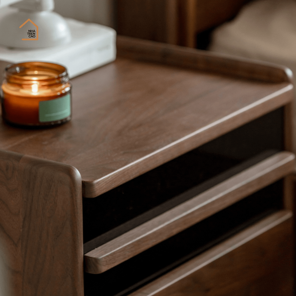 LIM, Tủ đầu giường trang trí nhỏ gọn, TDG_008, 45x35x55cm, Plywood phủ Veneer, Nội thất Nhà trên cao