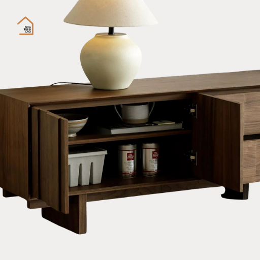 KIMI, Kệ tivi phong cách hiện đại, TTV_085, 180x40x57cm, Plywood Phủ Veneer, Nội thất Nhà Trên Cao