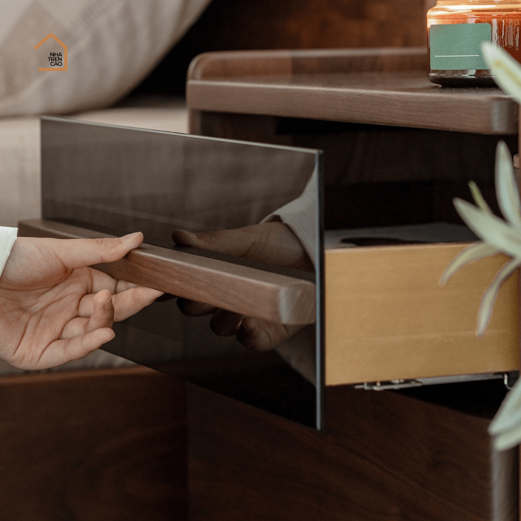 LIM, Tủ đầu giường trang trí nhỏ gọn, TDG_008, 45x35x55cm, Plywood phủ Veneer, Nội thất Nhà trên cao