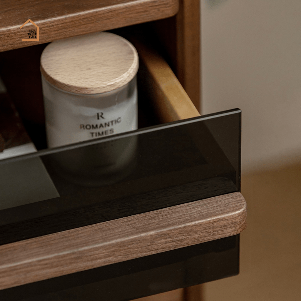 LIM, Tủ đầu giường trang trí nhỏ gọn, TDG_008, 45x35x55cm, Plywood phủ Veneer, Nội thất Nhà trên cao