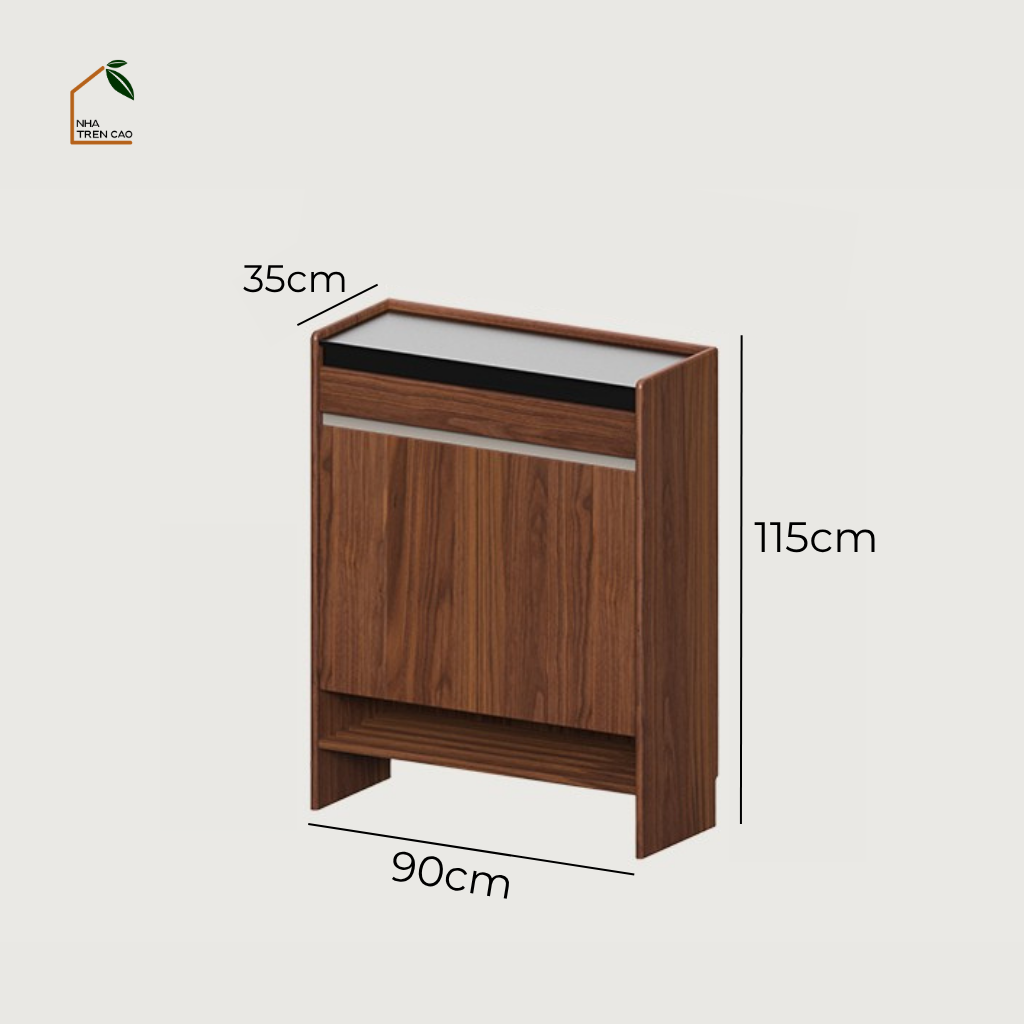 HONA, TG_022, Tủ giày thanh lịch sang trọng, 90x35x115cm, Gỗ Plywood phủ Veneer, Nội thất Nhà trên cao
