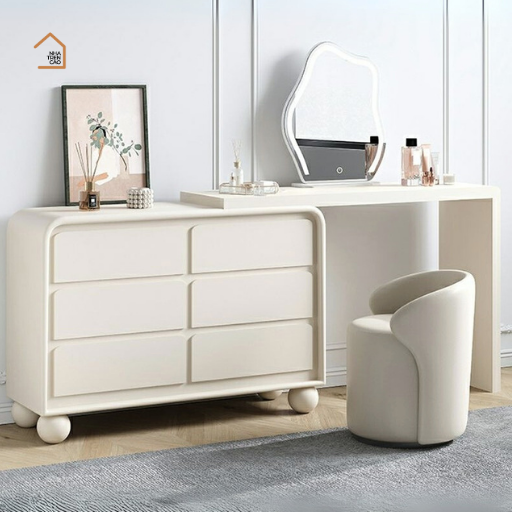 OKARIA, BTD_016, Bàn trang điểm nhỏ gọn hiện đại, 120x40x75cm, MDF phủ sơn 2K, Nội thất Nhà Trên Cao