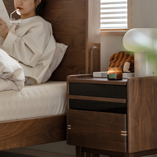 HONA, TDG_008, Tủ đầu giường trang trí nhỏ gọn, 45x35x55cm, Plywood phủ Veneer, Nội thất Nhà trên cao