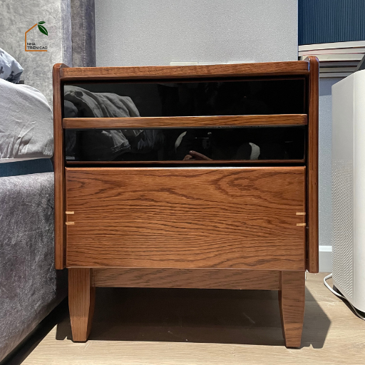 HONA, TDG_008, Tủ đầu giường trang trí nhỏ gọn, 45x35x55cm, Plywood phủ Veneer, Nội thất Nhà trên cao