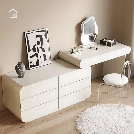 DIZA, BTD_038, Bàn trang điểm 6 ngăn lưu trữ hiện đại tiện dụng, 120x40x75cm, MDF phủ sơn 2K, Nội thất Nhà Trên Cao