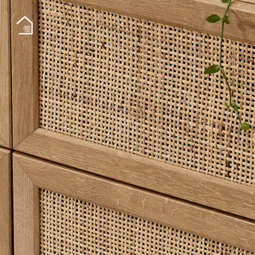 MEY, Tủ lưu trữ phối lưới mây tre, TLT_017, 120x40x90cm, Nội thất Nhà trên cao