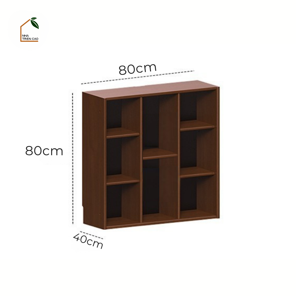 SOLIN, KS_011, Kệ sách phong cách sang trọng thanh lịch, 80x40x80cm, Plywood phủ veneer, Nội thất Nhà trên cao