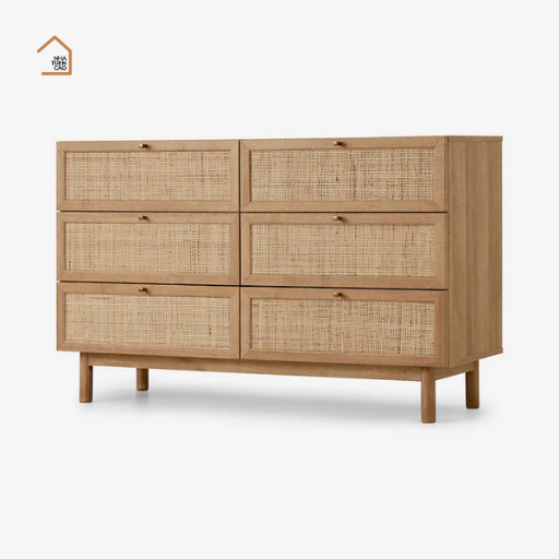 MEY, Tủ lưu trữ phối lưới mây tre, TLT_017, 120x40x90cm, Nội thất Nhà trên cao