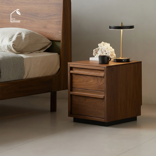 LINEA, TDG_010, Tủ đầu giường sang trọng, 45x40x50cm, Plywood phủ Veneer, Nội thất Nhà trên cao