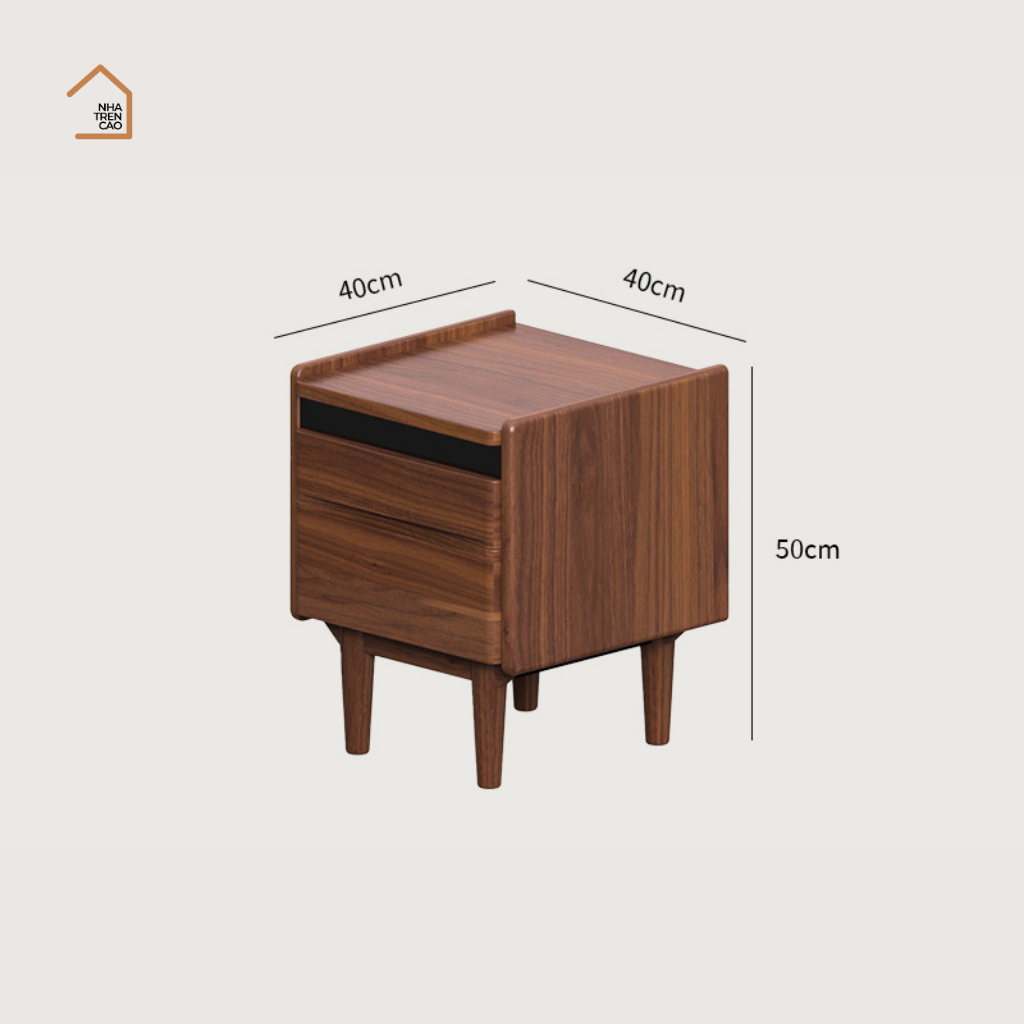SERI, Tủ Đầu Giường Nhỏ Gọn Tiện Dụng, TDG_011, 40x40x50cm, Gỗ Plywood Phủ Veneer, Nội Thất Nhà Trên Cao