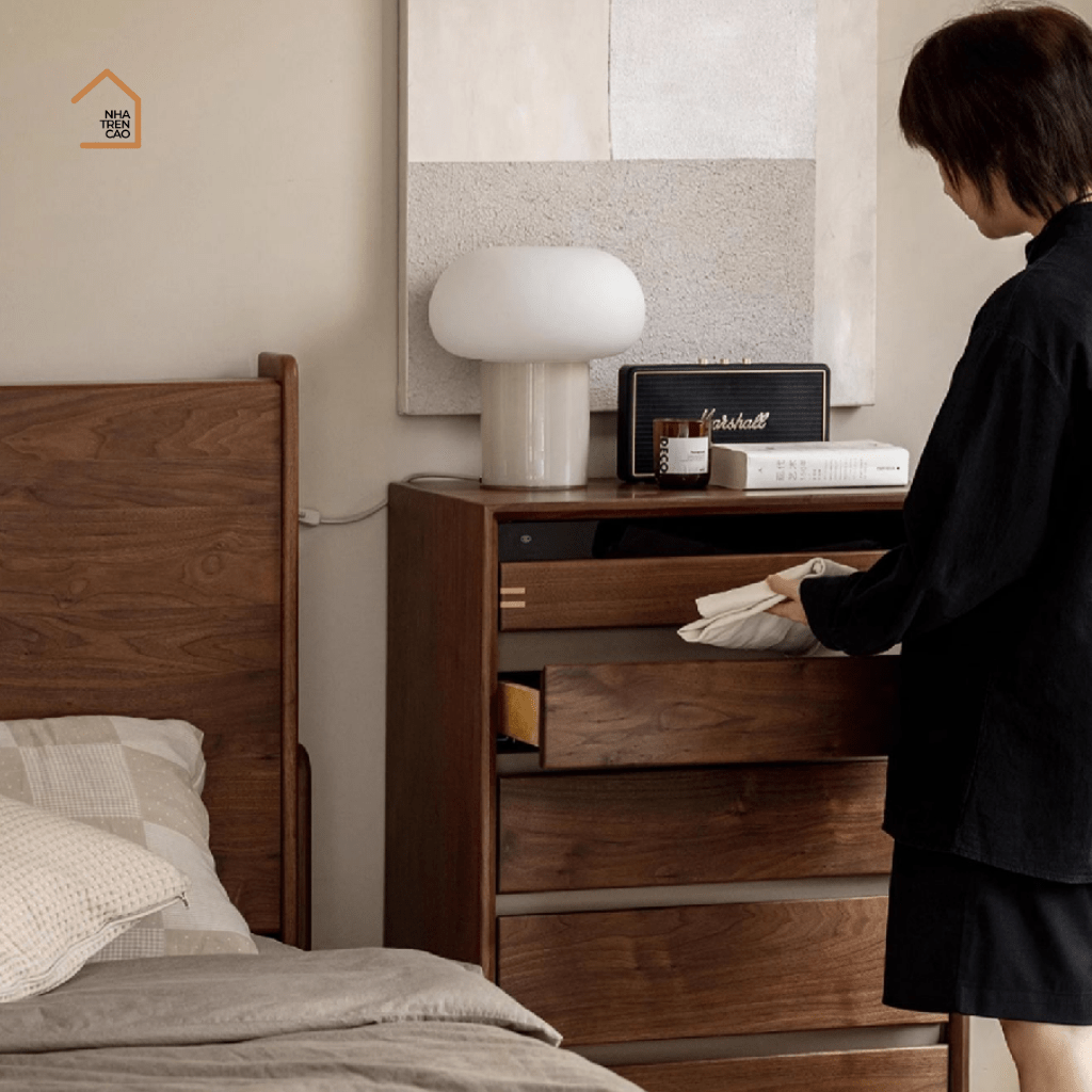 TOBI, Tủ lưu trữ phong cách Japandi, TLT_080, 60x40x120cm, Plywood phủ veneer, Nội thất Nhà trên cao