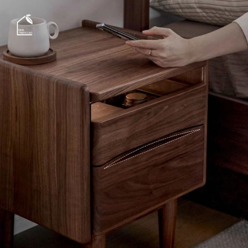 SERI, TDG_011, Tủ Đầu Giường Nhỏ Gọn Tiện Dụng, 40x40x50cm, Gỗ Plywood Phủ Veneer, Nội Thất Nhà Trên Cao