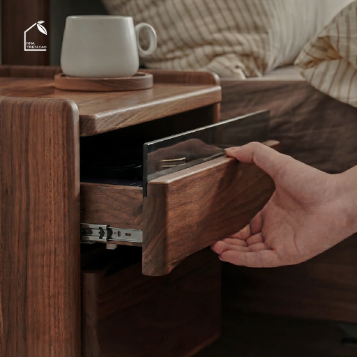 SERI, TDG_011, Tủ Đầu Giường Nhỏ Gọn Tiện Dụng, 40x40x50cm, Gỗ Plywood Phủ Veneer, Nội Thất Nhà Trên Cao