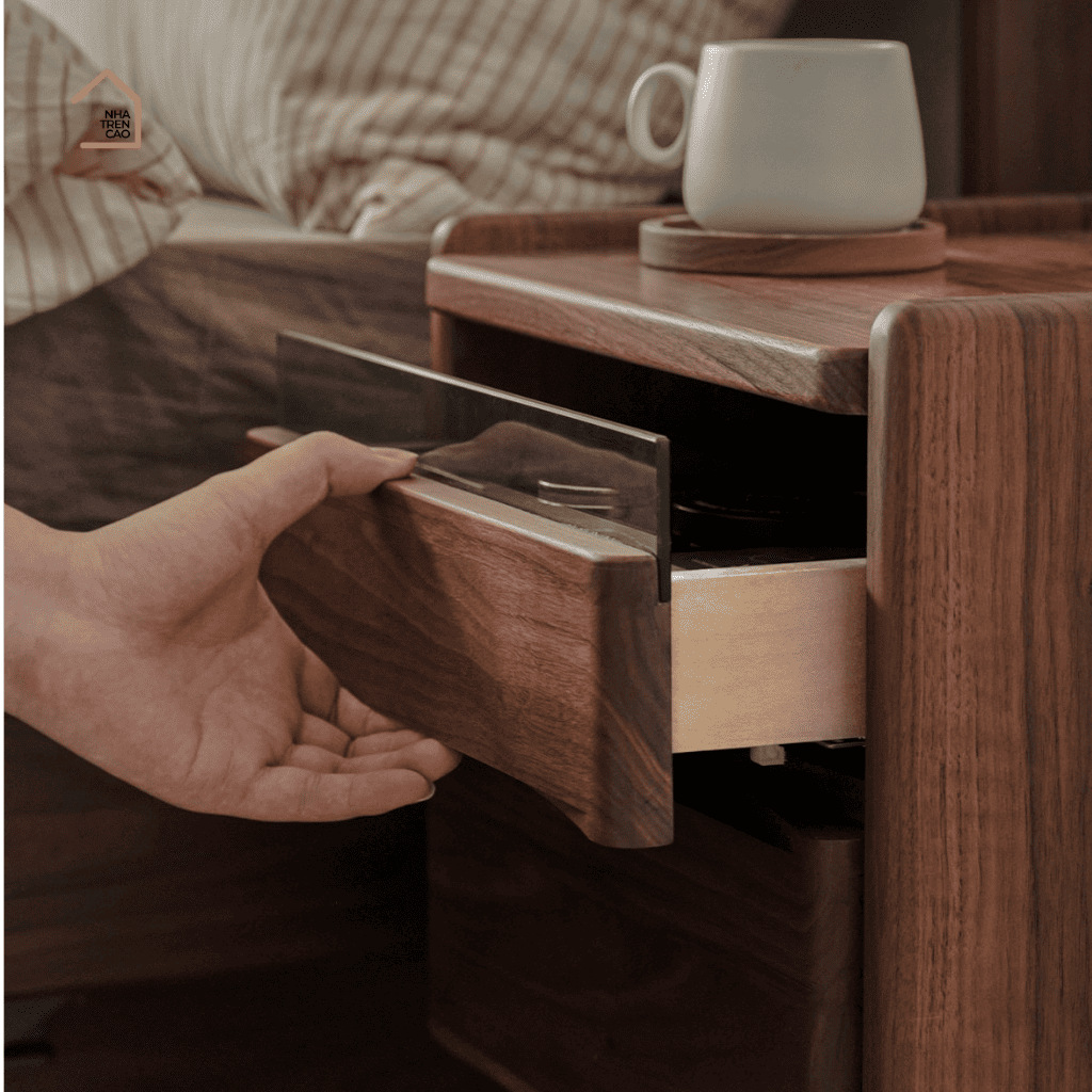 SERI, Tủ Đầu Giường Nhỏ Gọn Tiện Dụng, TDG_011, 40x40x50cm, Gỗ Plywood Phủ Veneer, Nội Thất Nhà Trên Cao