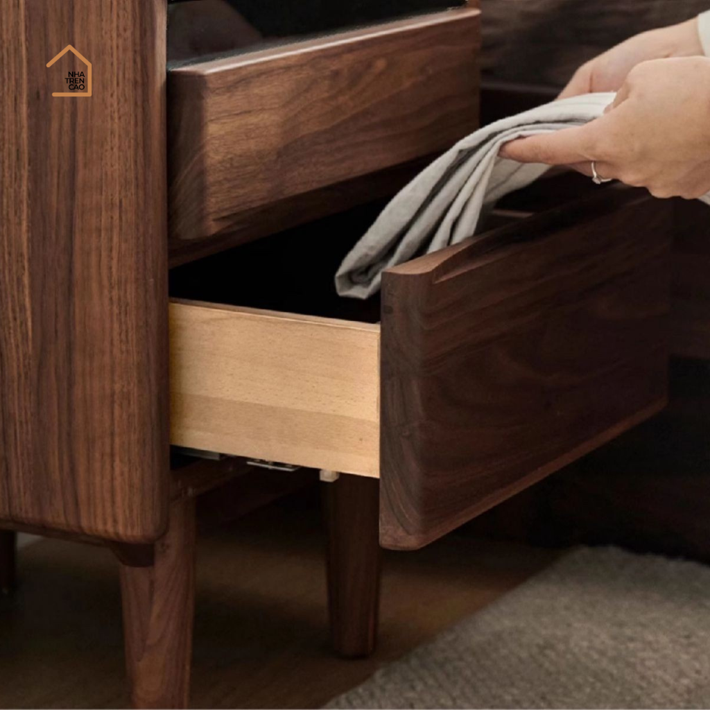 SERI, Tủ Đầu Giường Nhỏ Gọn Tiện Dụng, TDG_011, 40x40x50cm, Gỗ Plywood Phủ Veneer, Nội Thất Nhà Trên Cao