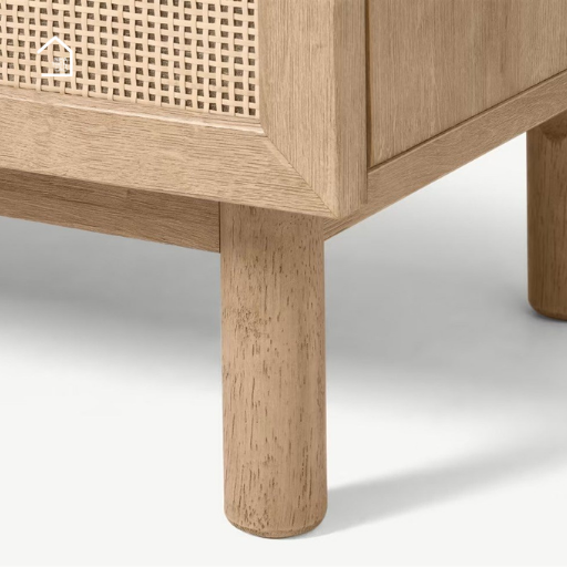 LAVIA, Tủ lưu trữ phối lưới mây tre, TLT_068, 60x40x140cm, Gỗ Plywood phủ Veneer, Nội thất Nhà trên cao