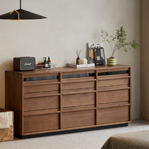 KERA, Tủ lưu trữ 9 hộc phong cách Japandi, TLT_089, 160x40x80cm, Plywood phủ veneer, Nội thất Nhà trên cao
