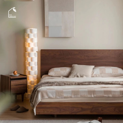 SERI, TDG_011, Tủ Đầu Giường Nhỏ Gọn Tiện Dụng, 40x40x50cm, Gỗ Plywood Phủ Veneer, Nội Thất Nhà Trên Cao