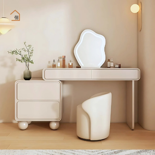 OANA, Bàn trang điểm có tủ lưu trữ hiện đại, BTD_013, 160x40x75cm, MDF phủ sơn 2K, Nội thất Nhà Trên Cao