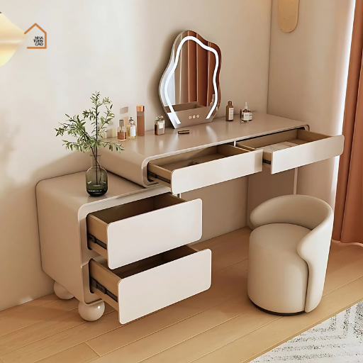 OANA, Bàn trang điểm có tủ lưu trữ hiện đại, BTD_013, 160x40x75cm, MDF phủ sơn 2K, Nội thất Nhà Trên Cao