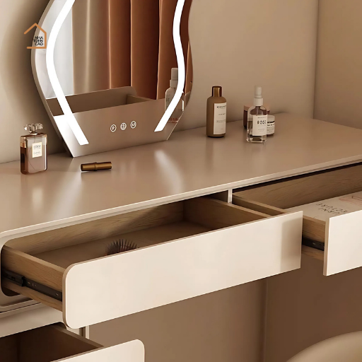 OANA, Bàn trang điểm có tủ lưu trữ hiện đại, BTD_013, 160x40x75cm, MDF phủ sơn 2K, Nội thất Nhà Trên Cao