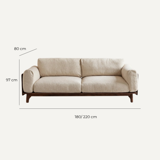 HONA, SFB_001, sofa băng phong cách Japandi thanh lịch, chiều dàix97x80, Plywood phủ Veneer, Nội thất Nhà Trên Cao