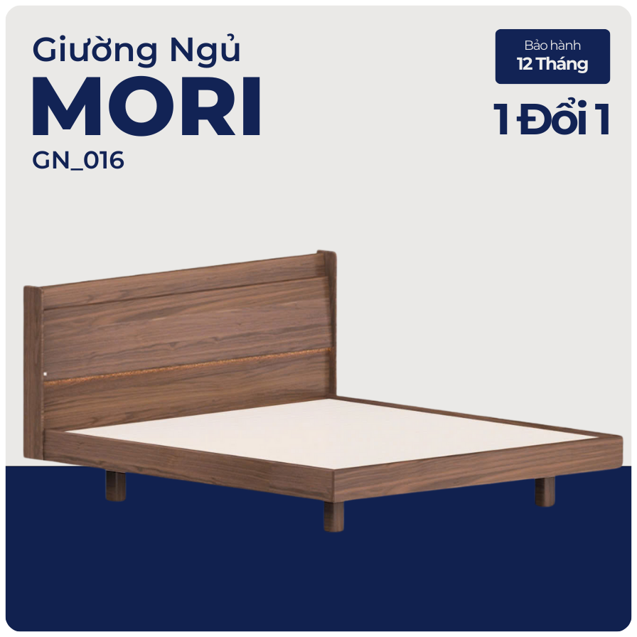 MORI, Giường ngủ phong cách Japandi tối giản, GN_016, 200x160x100cm, Nội thất Nhà trên cao
