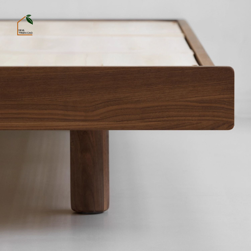 NUBI, GN_019, Giường ngủ phong cách sang trọng tối giản, 200x180x32cm, Plywood phủ Veneer, Nội thất Nhà trên cao
