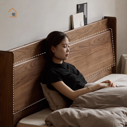 MORI, Giường ngủ phong cách Japandi tối giản, GN_016, 200x160x100cm, Nội thất Nhà trên cao