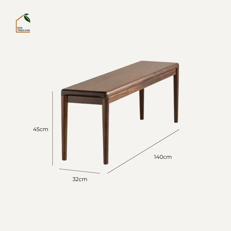 LUNA, GB_002 ghế băng đa năng thiết kế cổ điển, 140x32x45cm, Plywood phủ veneer, Nội thất Nhà trên cao
