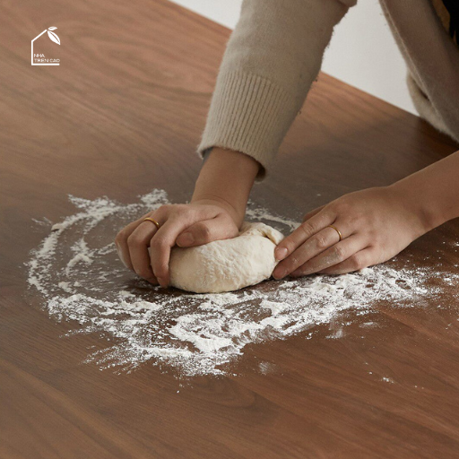 HONA, BA_003, bàn ăn gia đình phong cách Japandi thanh lịch, 160x80x76cm, Plywood phủ veneer, Nội thất Nhà trên cao