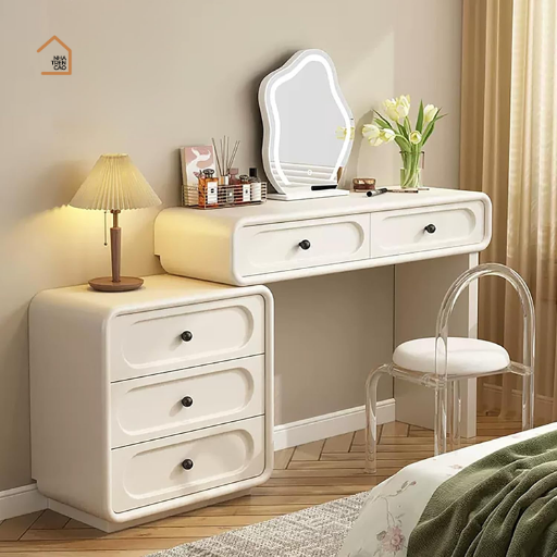 MIU, BTD_029, Bàn trang điểm có tủ lưu trữ hiện đại tiện dụng, 120x40x75cm, MDF phủ sơn 2K, Nội thất Nhà Trên Cao