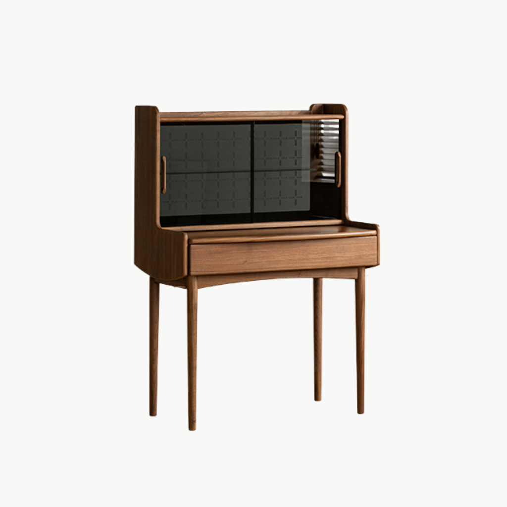 SOLIN, Bàn trang điểm phối kính, 90x45x130cm, Plywood phủ veneer, Nội thất Nhà Trên Cao