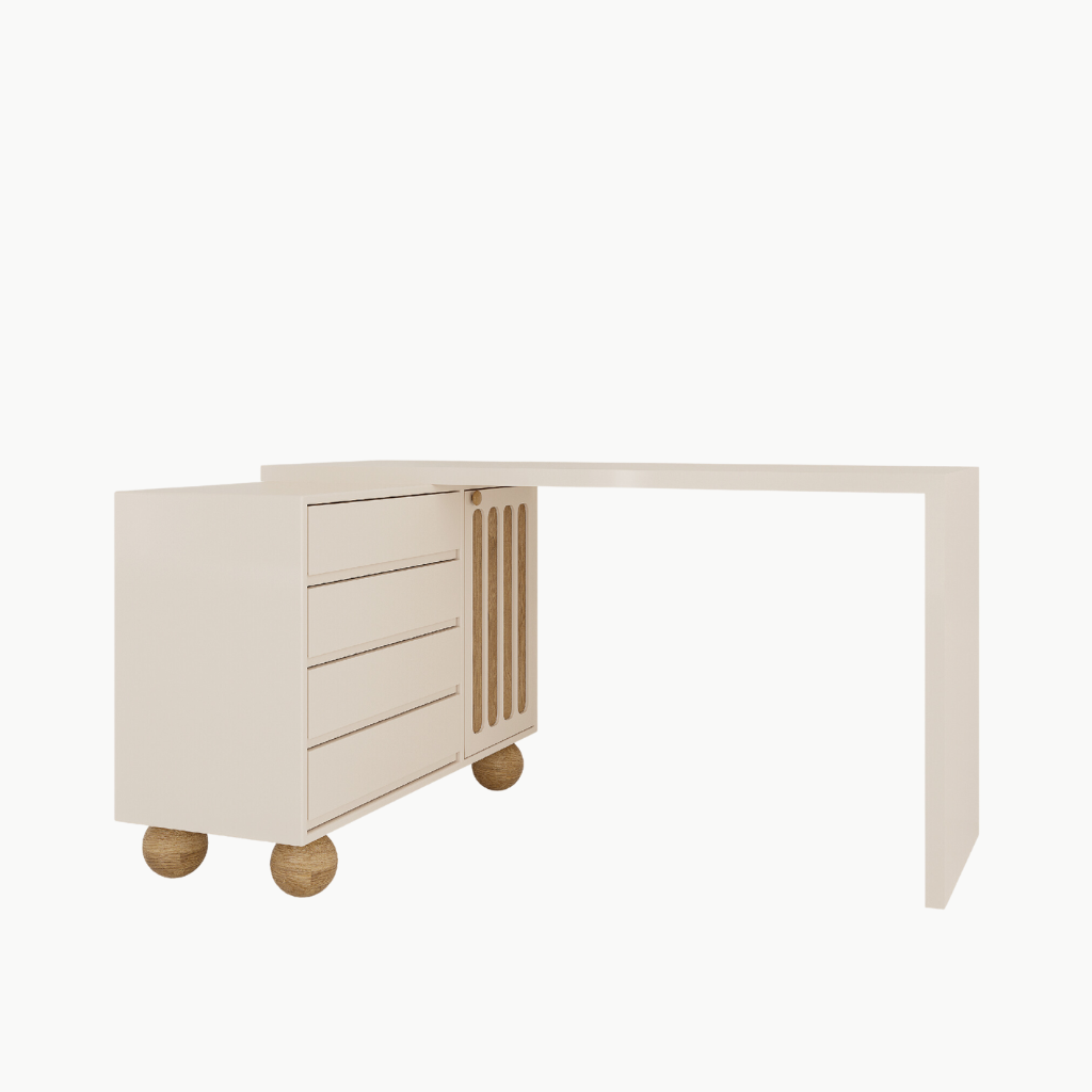 BRUNA, BTD_012, Bàn trang điểm hiện đại sang trọng, 120x40x75cm, MDF phủ sơn 2K, Nội thất Nhà Trên Cao