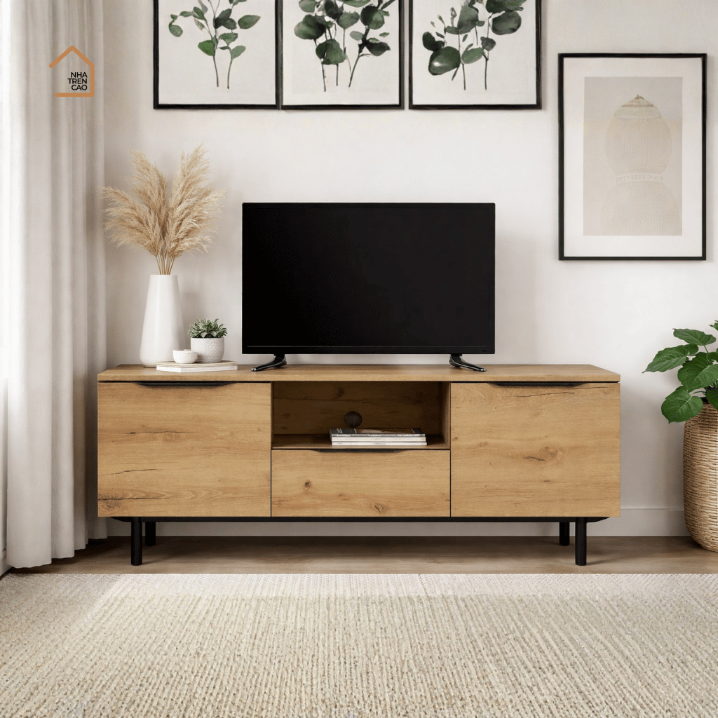 RIA, TTV_080, Kệ tivi phong cách tối giản, 160x40x55cm, Nội thất Nhà trên cao