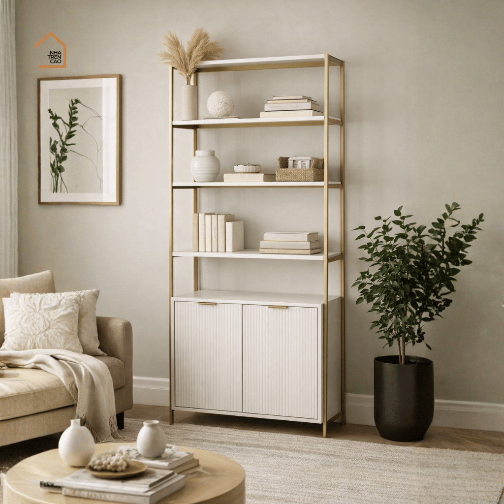 NANCY, TLT_094, Tủ lưu trữ - Kệ trang trí, 70x40x175cm, Gỗ MDF phủ sơn 2K, Nội thất Nhà trên cao