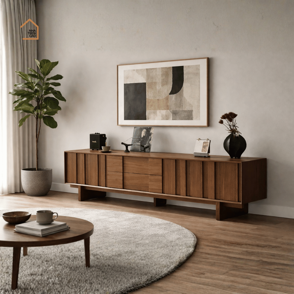 LINEA, TTV_085, Kệ tivi phong cách hiện đại, 180x40x57cm, Plywood Phủ Veneer, Nội thất Nhà Trên Cao