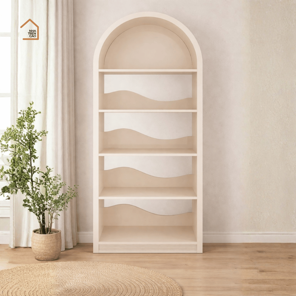 BRUNA, KS_003, Kệ sách trang trí 5 tầng, 60x35x180cm, Gỗ MDF phủ sơn 2K, Nội thất Nhà trên cao