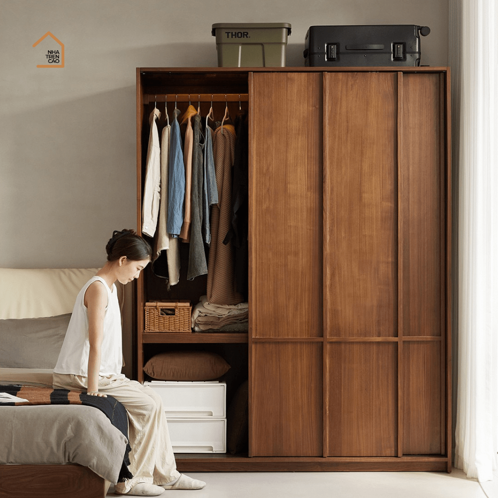 NIRA, Tủ quần áo sang trọng thanh lịch, TQA_044, 160x60x200cm, Gỗ Plywood phủ Verneer sơn 2K, Nội thất Nhà trên cao