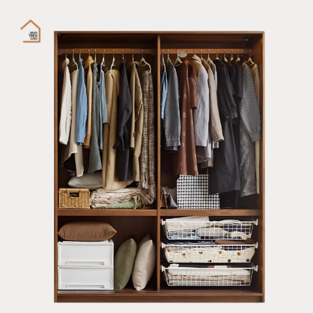 NIRA, Tủ quần áo sang trọng thanh lịch, TQA_044, 160x60x200cm, Gỗ Plywood phủ Verneer sơn 2K, Nội thất Nhà trên cao