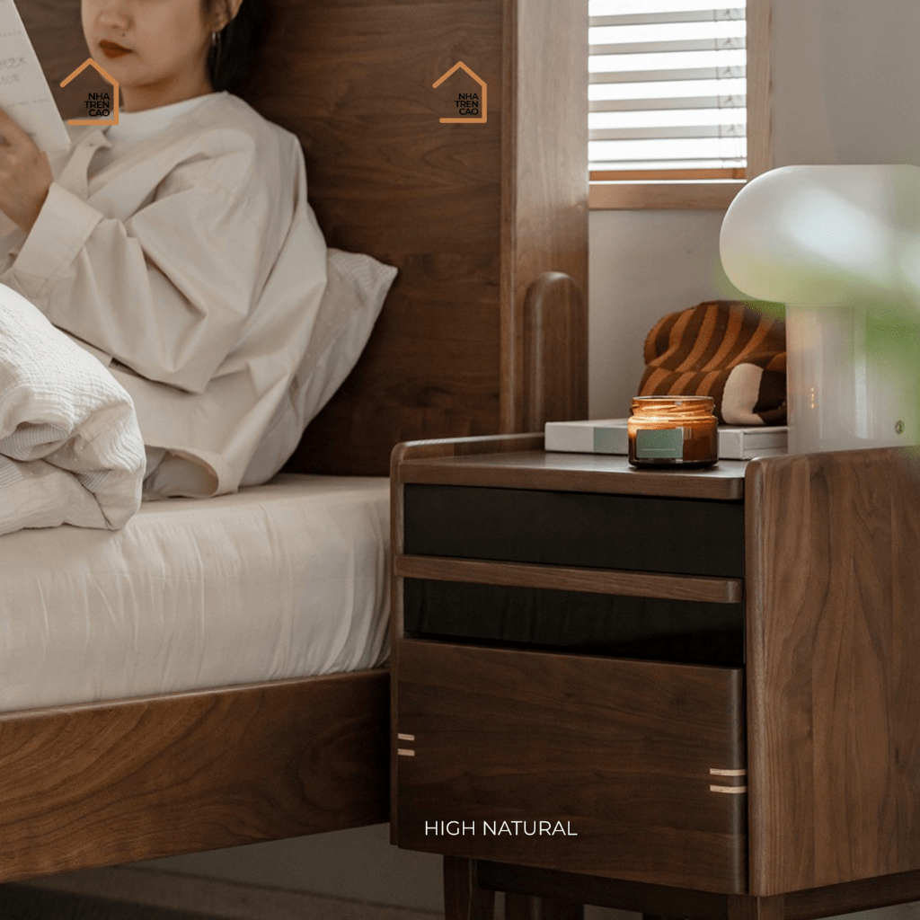 LIM, Tủ đầu giường trang trí nhỏ gọn, TDG_008, 45x35x55cm, Plywood phủ Veneer, Nội thất Nhà trên cao