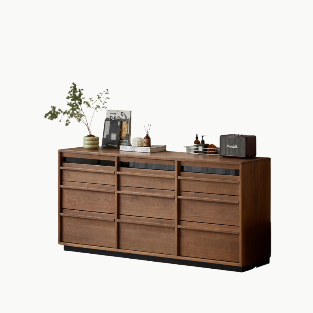 LINEA, TLT_089, Tủ lưu trữ 9 hộc phong cách sang trọng, 160x40x80cm, Plywood phủ veneer, Nội thất Nhà trên cao