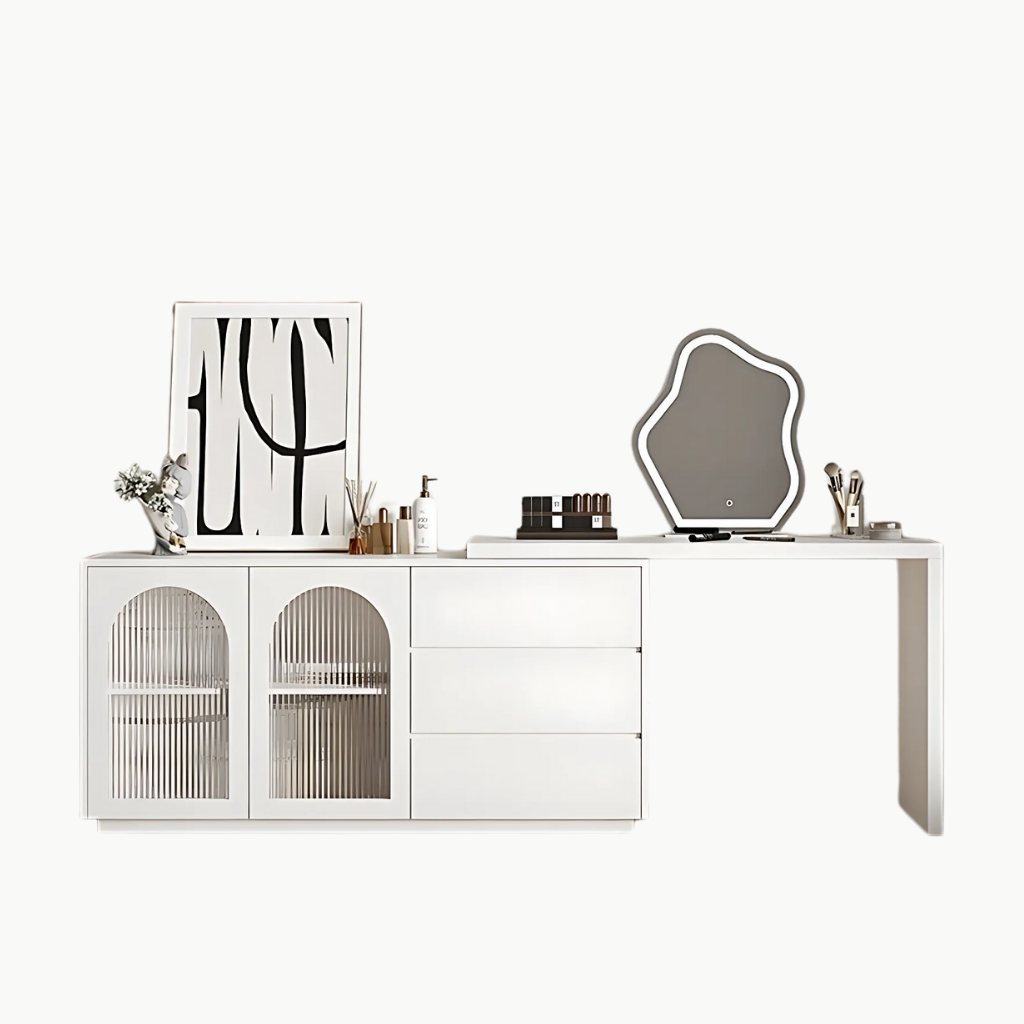 OFELIA, BTD_015, Bàn trang điểm kết hợp bàn làm việc 3 hộc, 120x40x75cm, MDF phủ Melamine, Nội thất Nhà Trên Cao