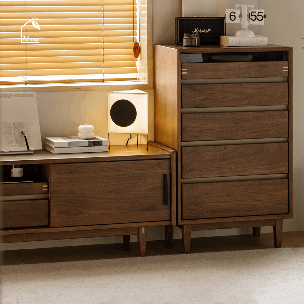 HONA, 60x40x120cm, Tủ lưu trữ sang trọng, TLT_090, Plywood phủ veneer, Nội thất Nhà trên cao