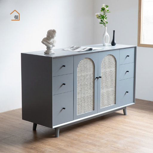 UNI, Tủ lưu trữ đa năng, TLT_007, 140x40x90cm, Gỗ MDF phủ sơn 2K, Nội thất Nhà trên cao